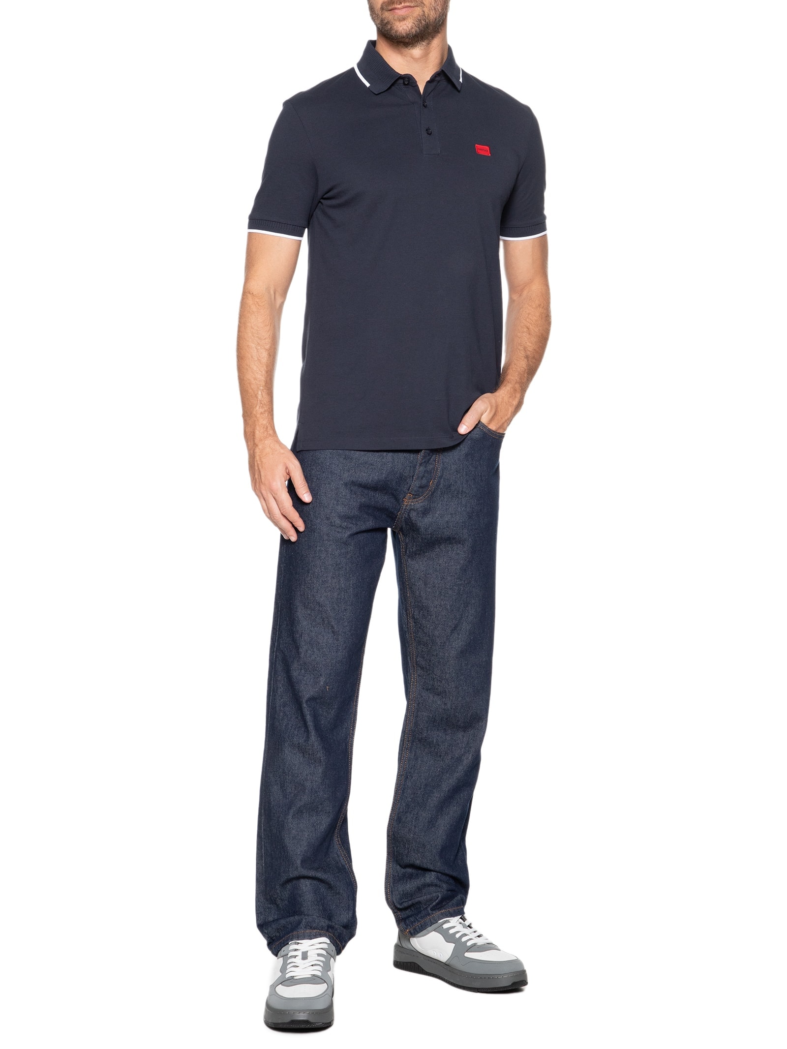 Polo Masculina Deresino Azul Hugo