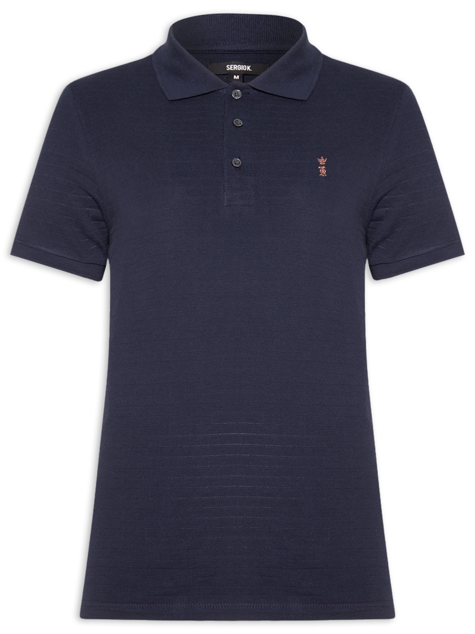 Polo Masculina Detalhe Camurça – Azul Sergio K