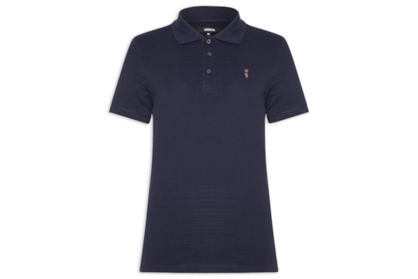 Polo Masculina Detalhe Camurça – Azul