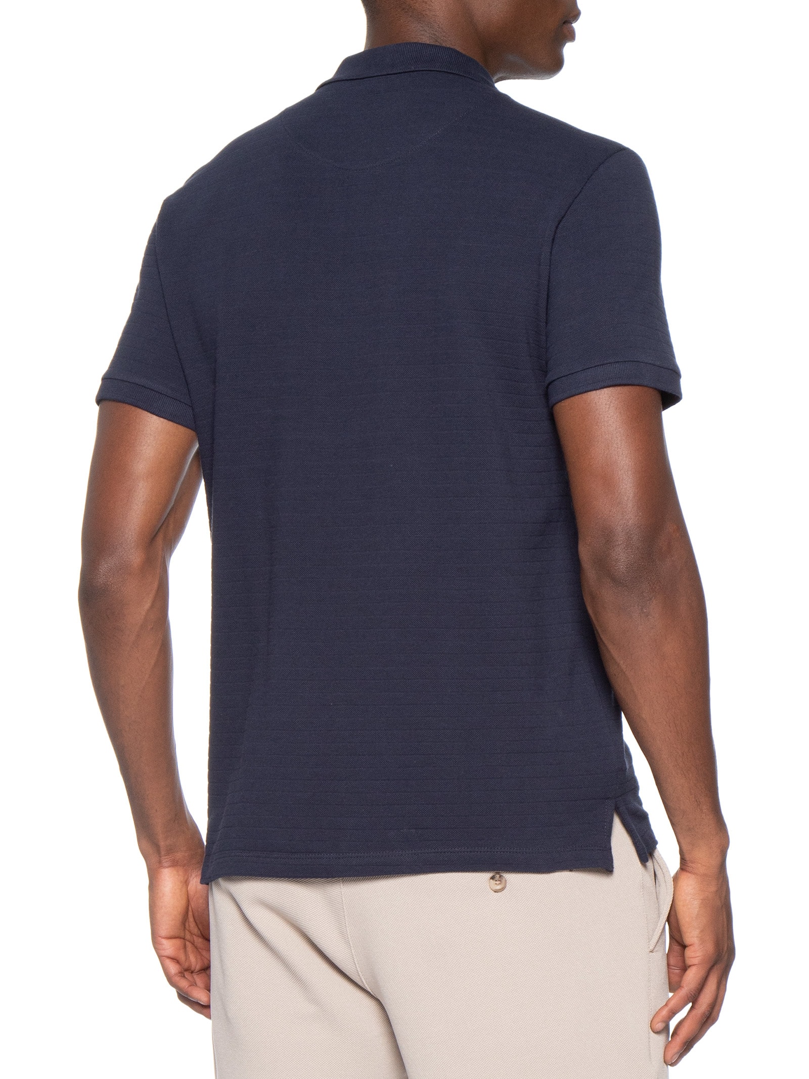 Polo Masculina Detalhe Camurça – Azul Sergio K