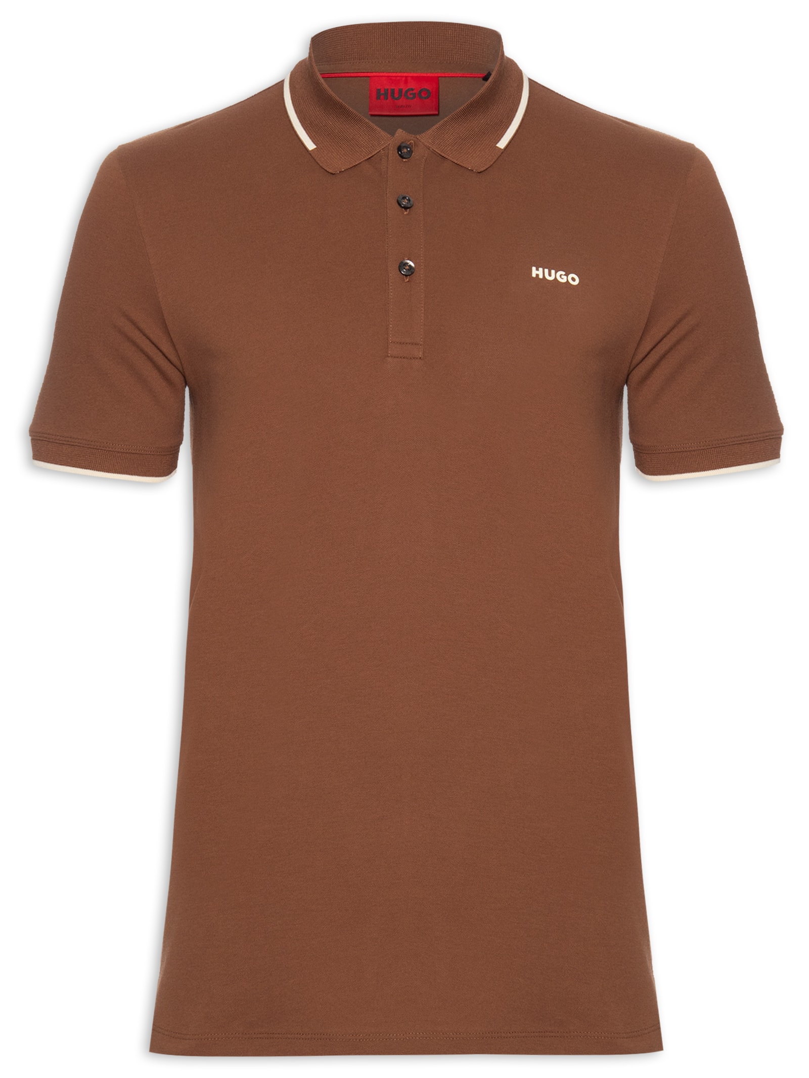 Hugo - Polo Masculina Dinoso - Marrom