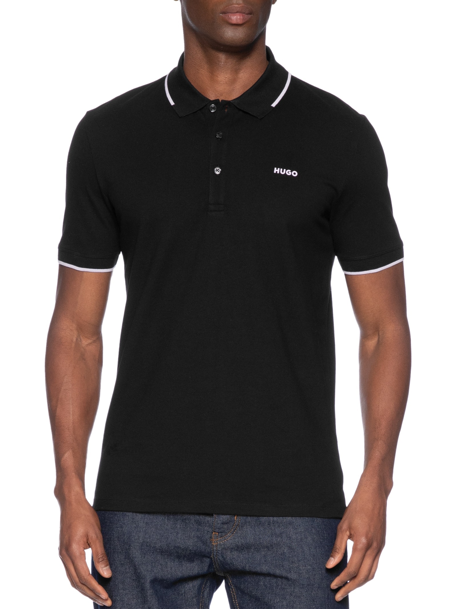 Polo Masculina Dinoso Preto Hugo
