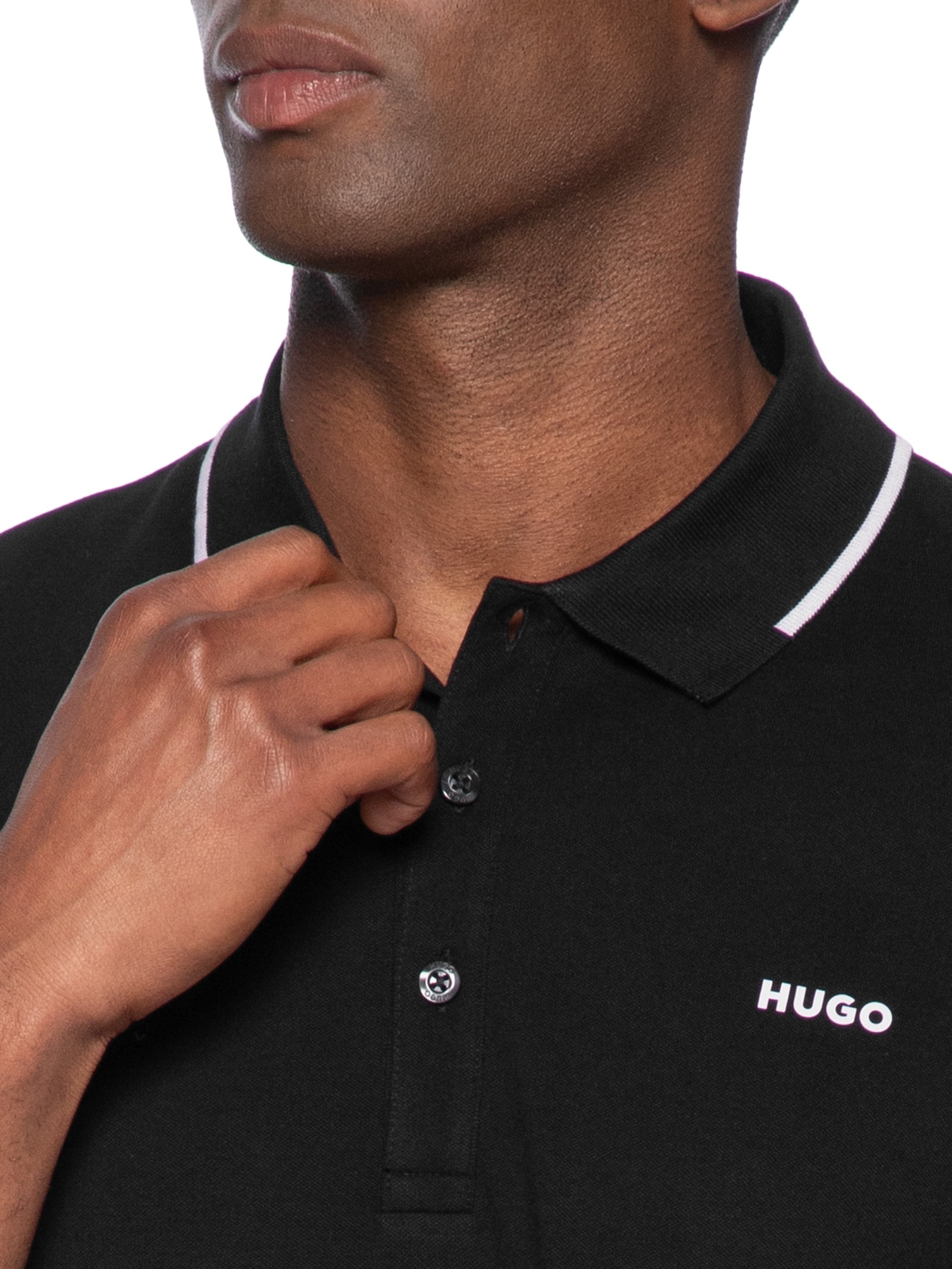 Polo Masculina Dinoso Preto Hugo