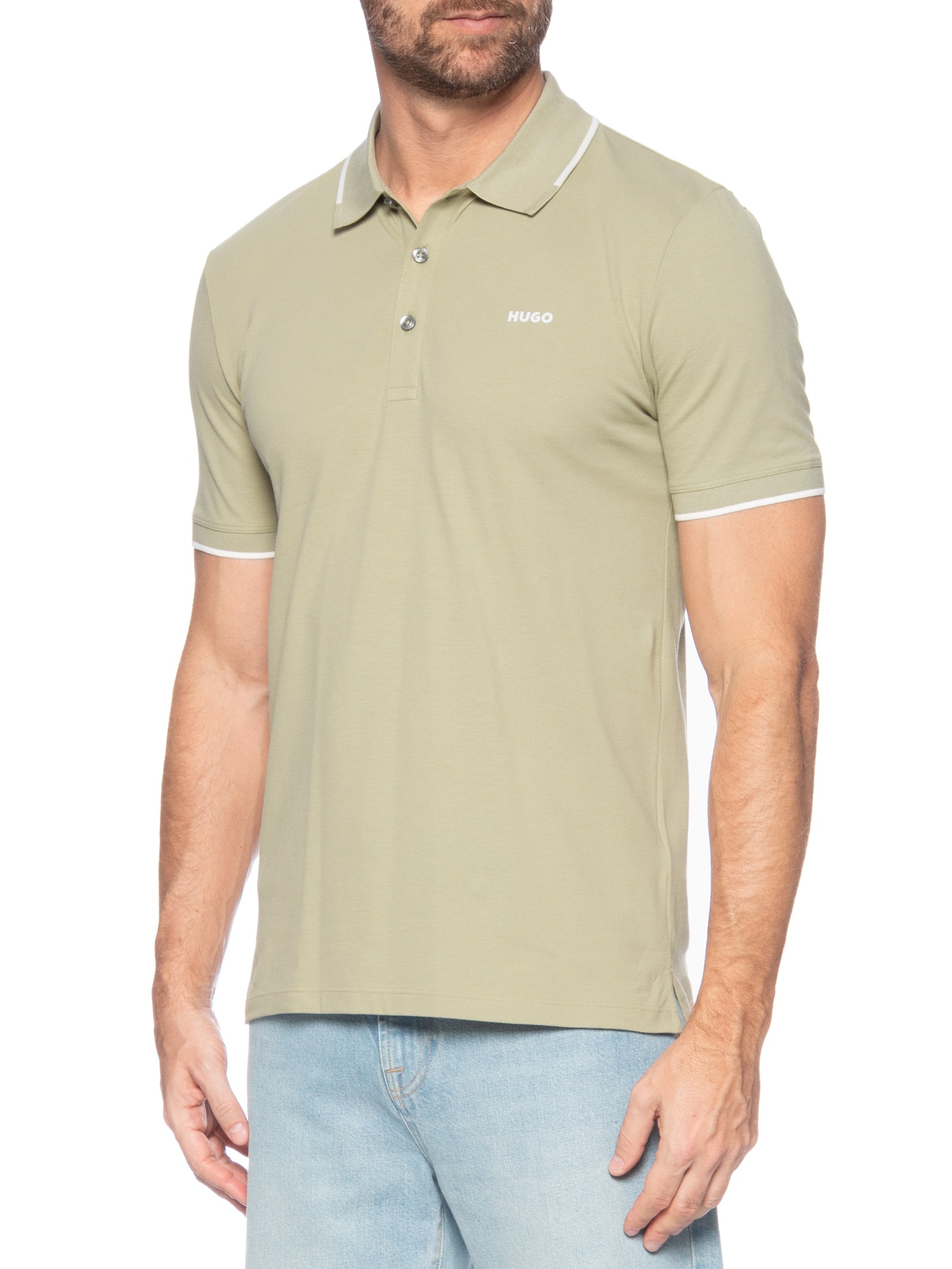 Polo Masculina Dinoso Verde Hugo