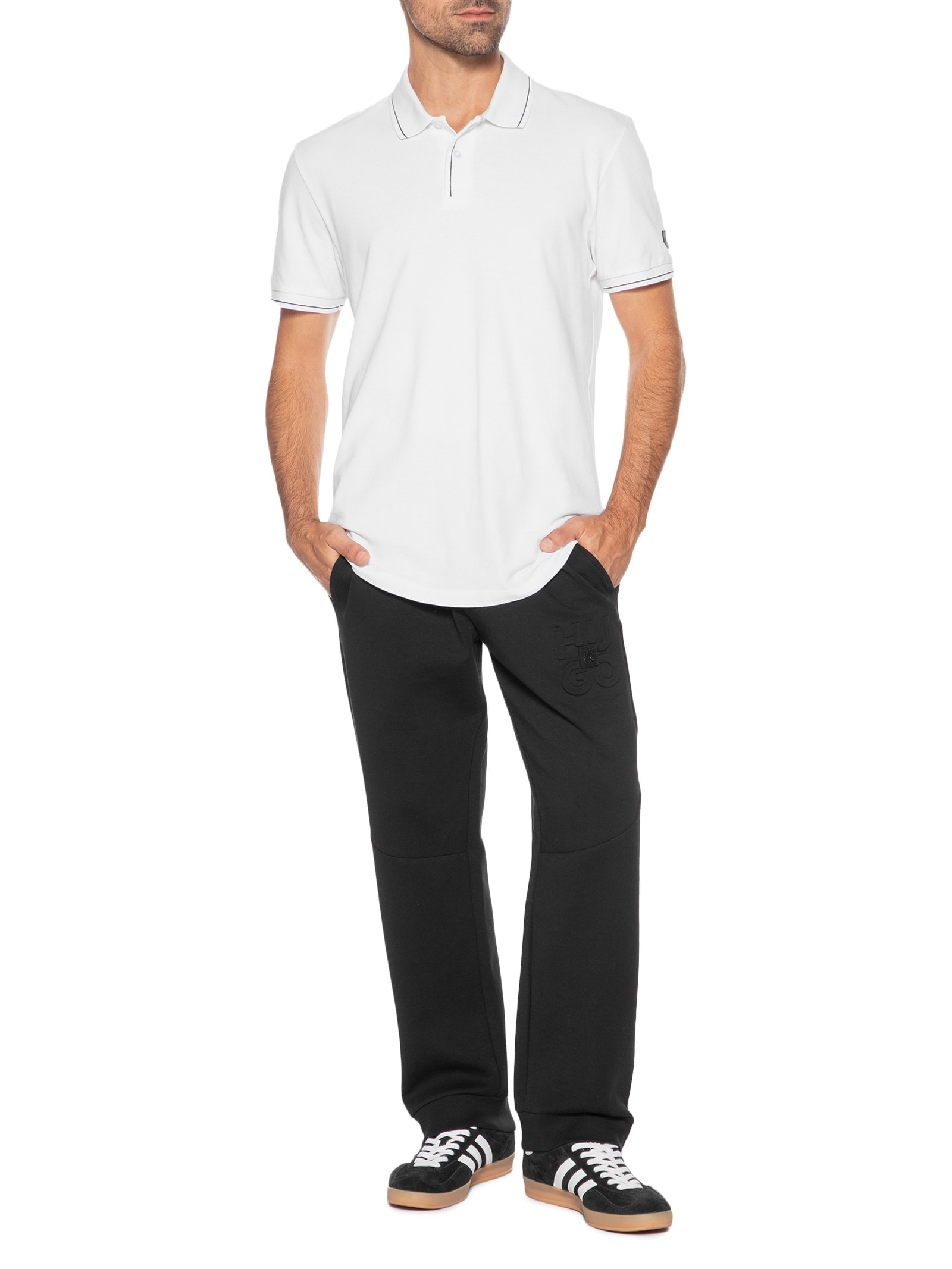 Polo Masculina Em Algodão Branco Calvin Klein Jeans