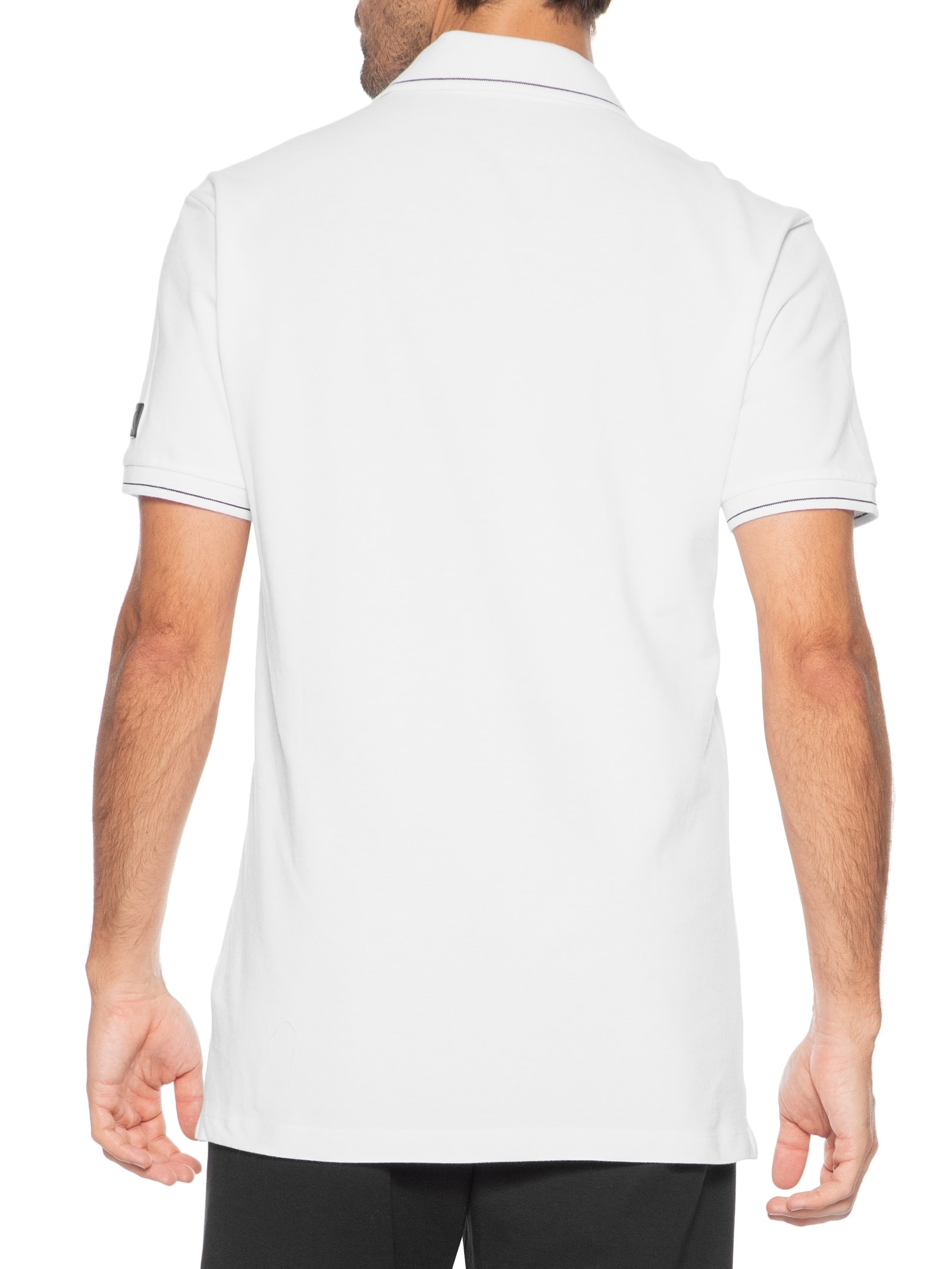 Polo Masculina Em Algodão Branco Calvin Klein Jeans