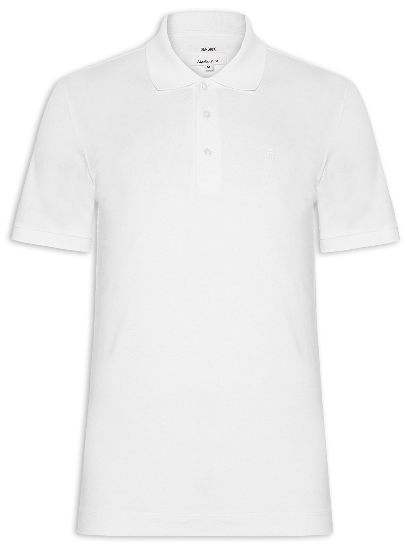 Polo Masculina Em Algodão Pima Branco Sergio K