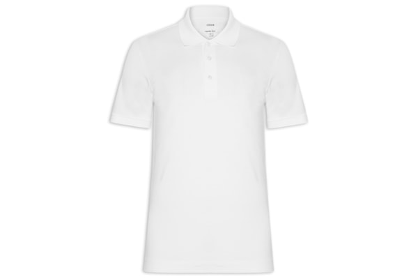 Polo Masculina Em Algodão Pima - Branco