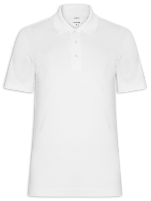 Polo Masculina Em Algodão Pima – Branco