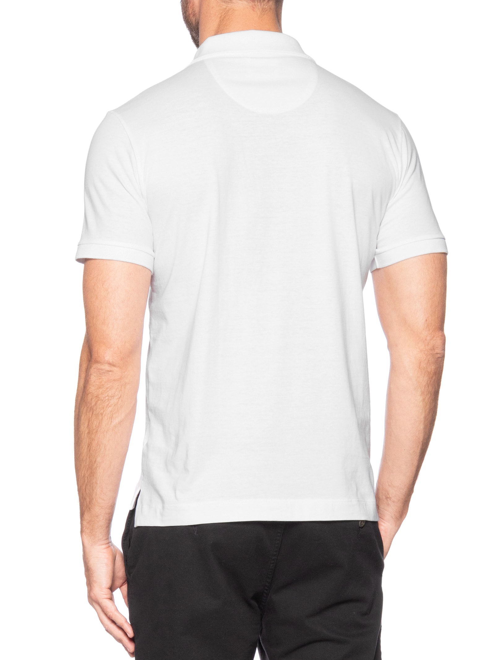 Polo Masculina Em Algodão Pima Branco Sergio K