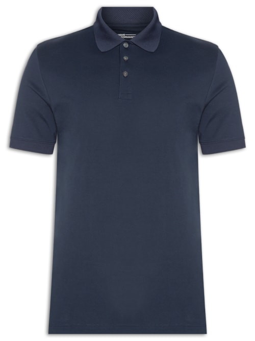Polo Masculina em Algodão Pima Performing – Azul