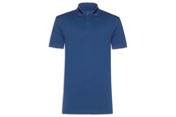 Polo Masculina em Algodão Pima Performing - Azul