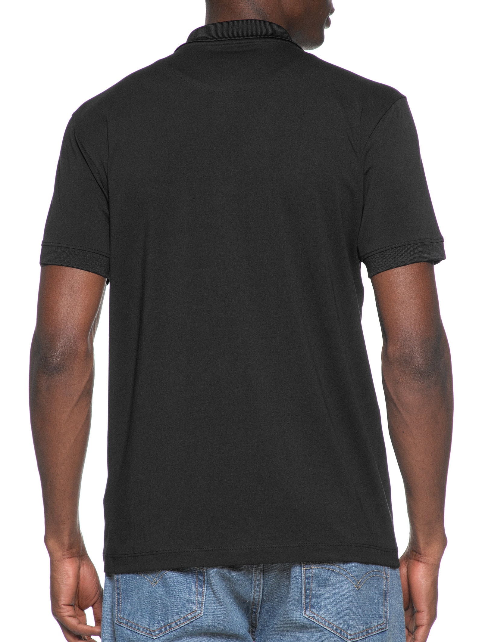 Polo Masculina em Algodãoa Pima Performing Preto Urban