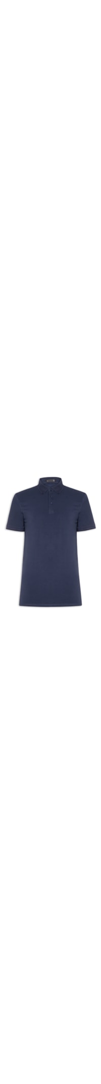 Polo Masculina Em Malha - Azul