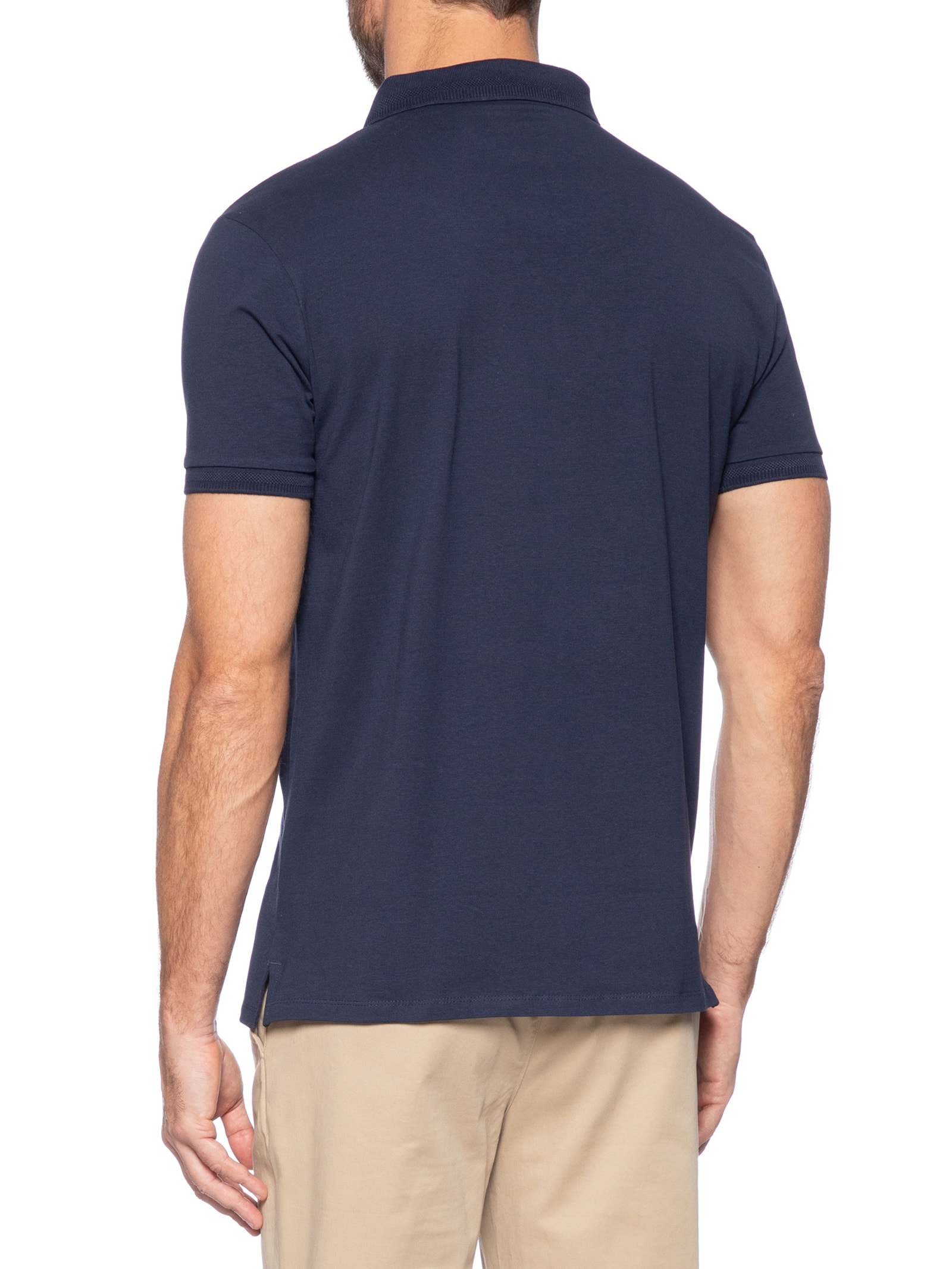 Polo Masculina Em Malha Azul '2 Essential