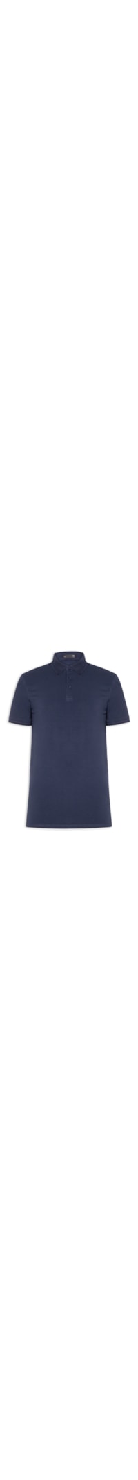 Polo Masculina Em Malha - Azul