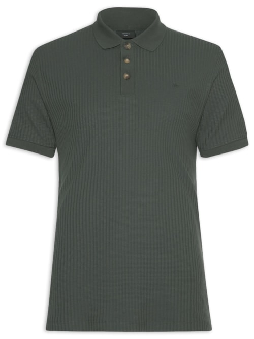 Polo Masculina em Malha Texturizada – Verde