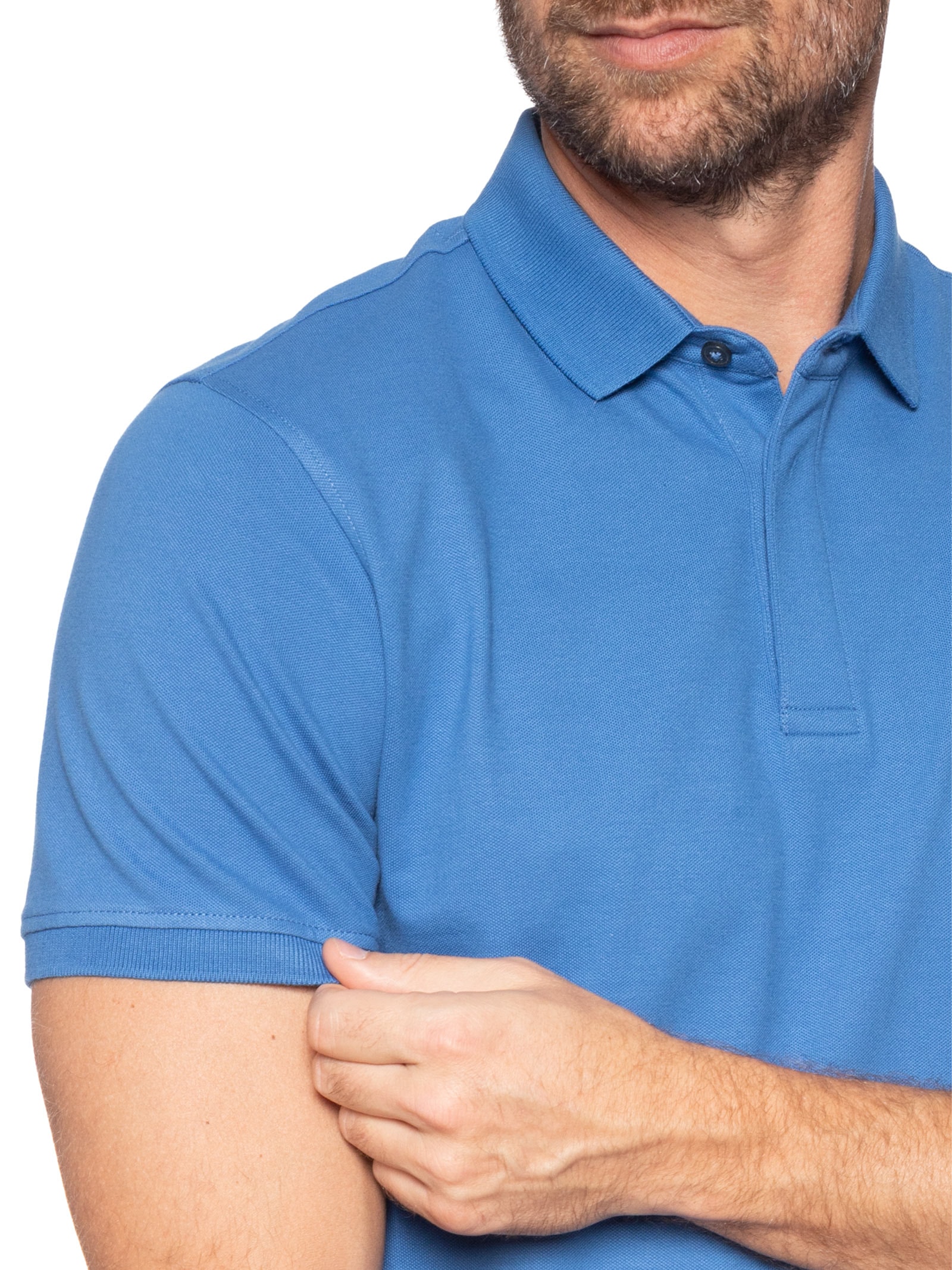 Polo Masculina Em Piquet ColorFix Azul Aramis