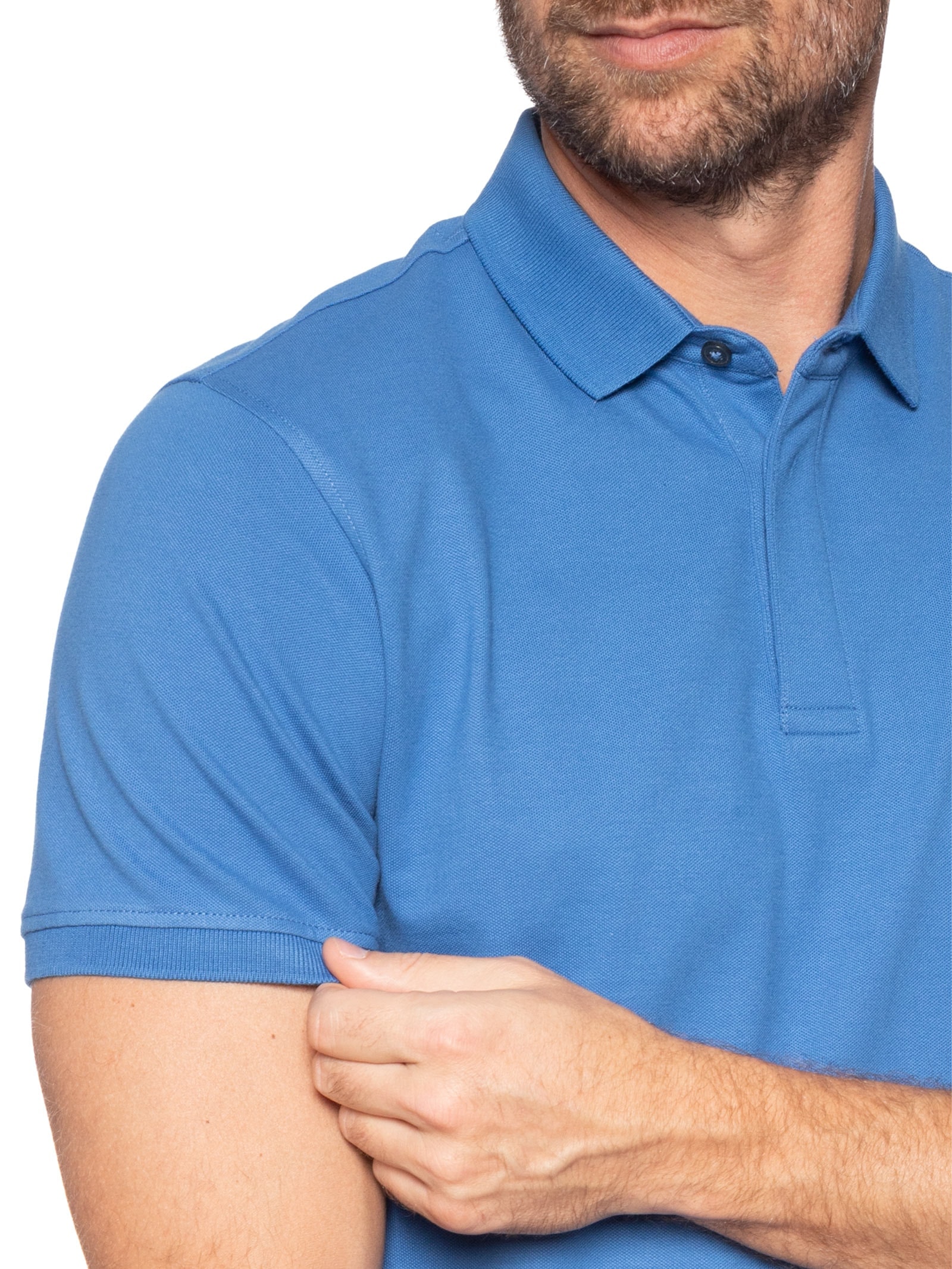 Polo Masculina Em Piquet ColorFix Azul Aramis