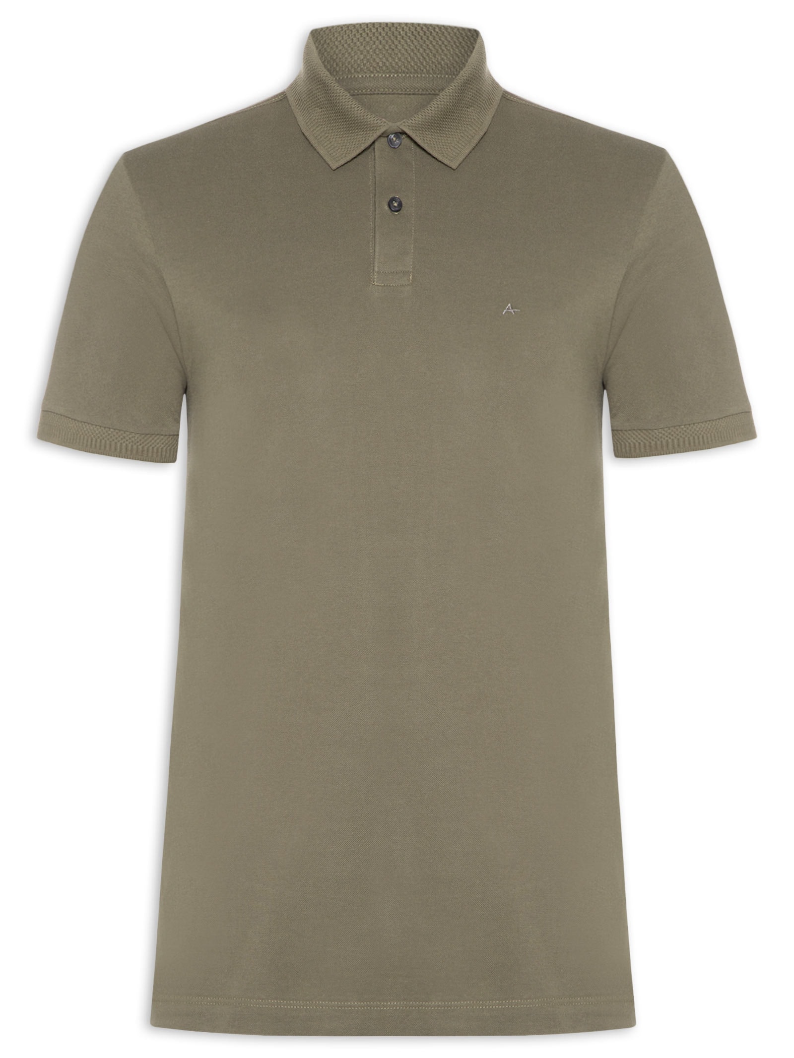 Polo Masculina Em Piquet Gola Contraste Cinza Aramis