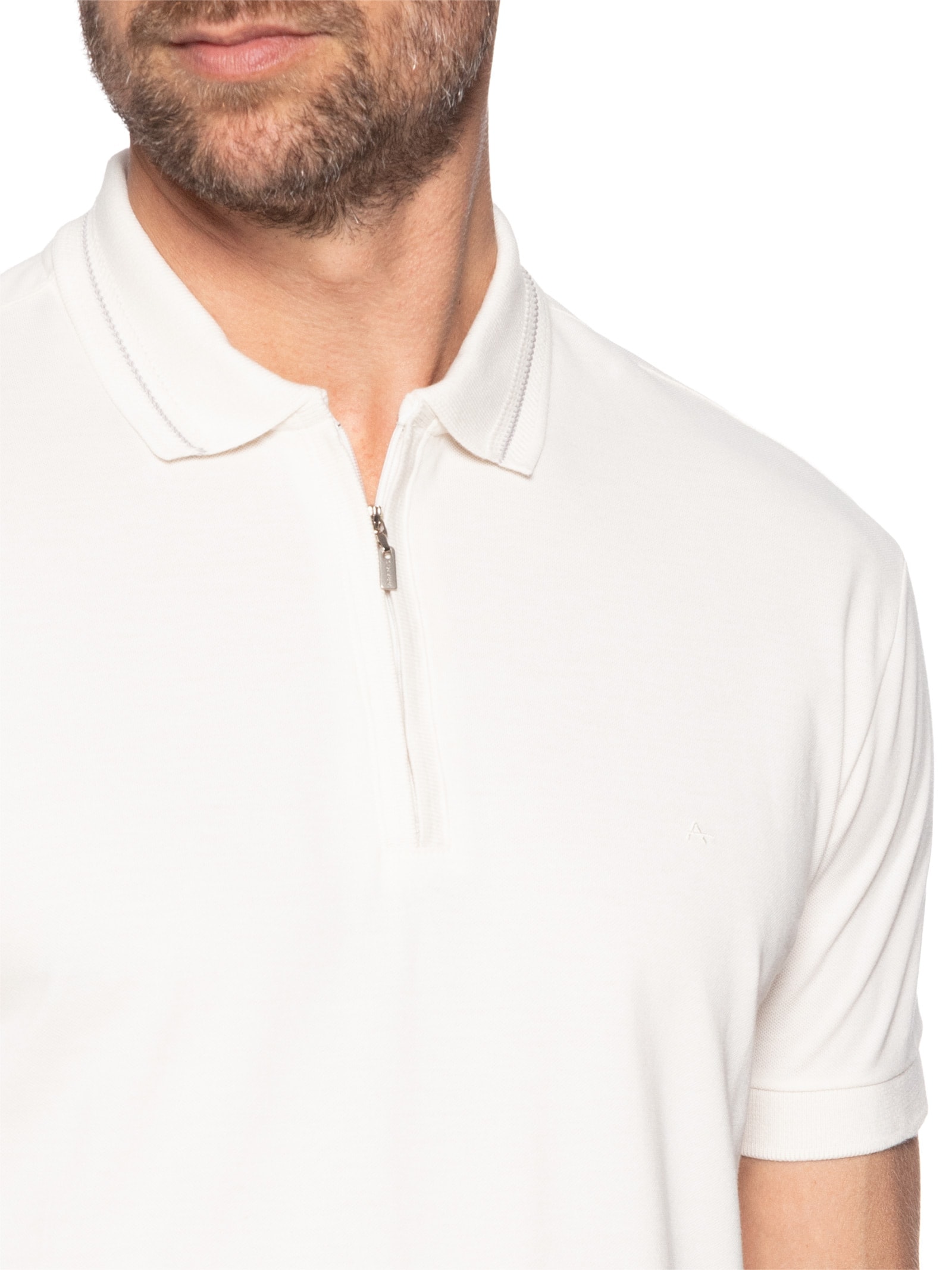 Polo Masculina Em Pìquet Gola Espinha Branco Aramis