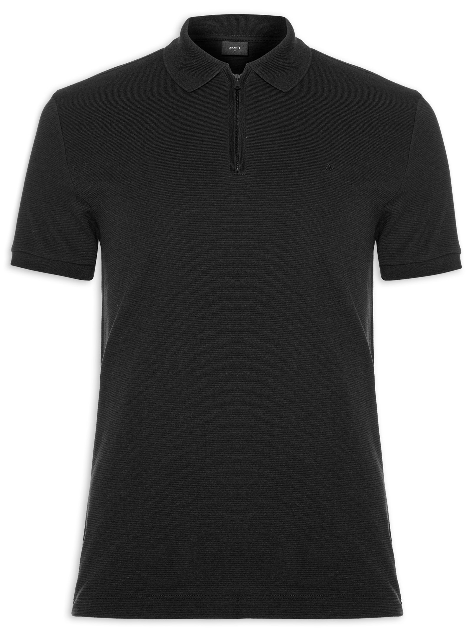 Polo Masculina Em Tecido Ottoman Preto Aramis