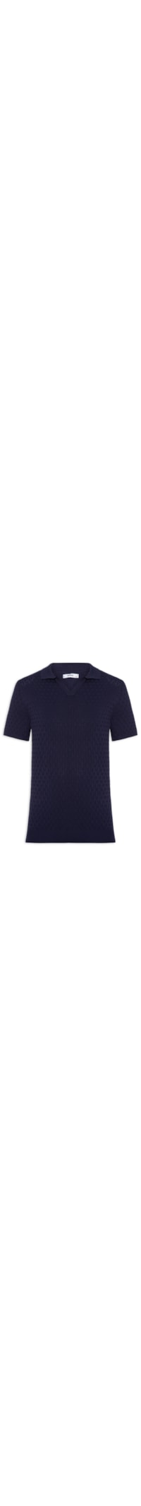 Polo Masculina Em Tricot Com Gola Colômbia - Azul