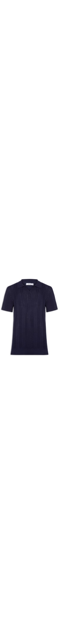 Polo Masculina Em Tricot Com Gola Colômbia - Azul