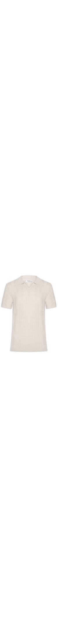 Polo Masculina Em Tricot Com Gola Colômbia - Bege