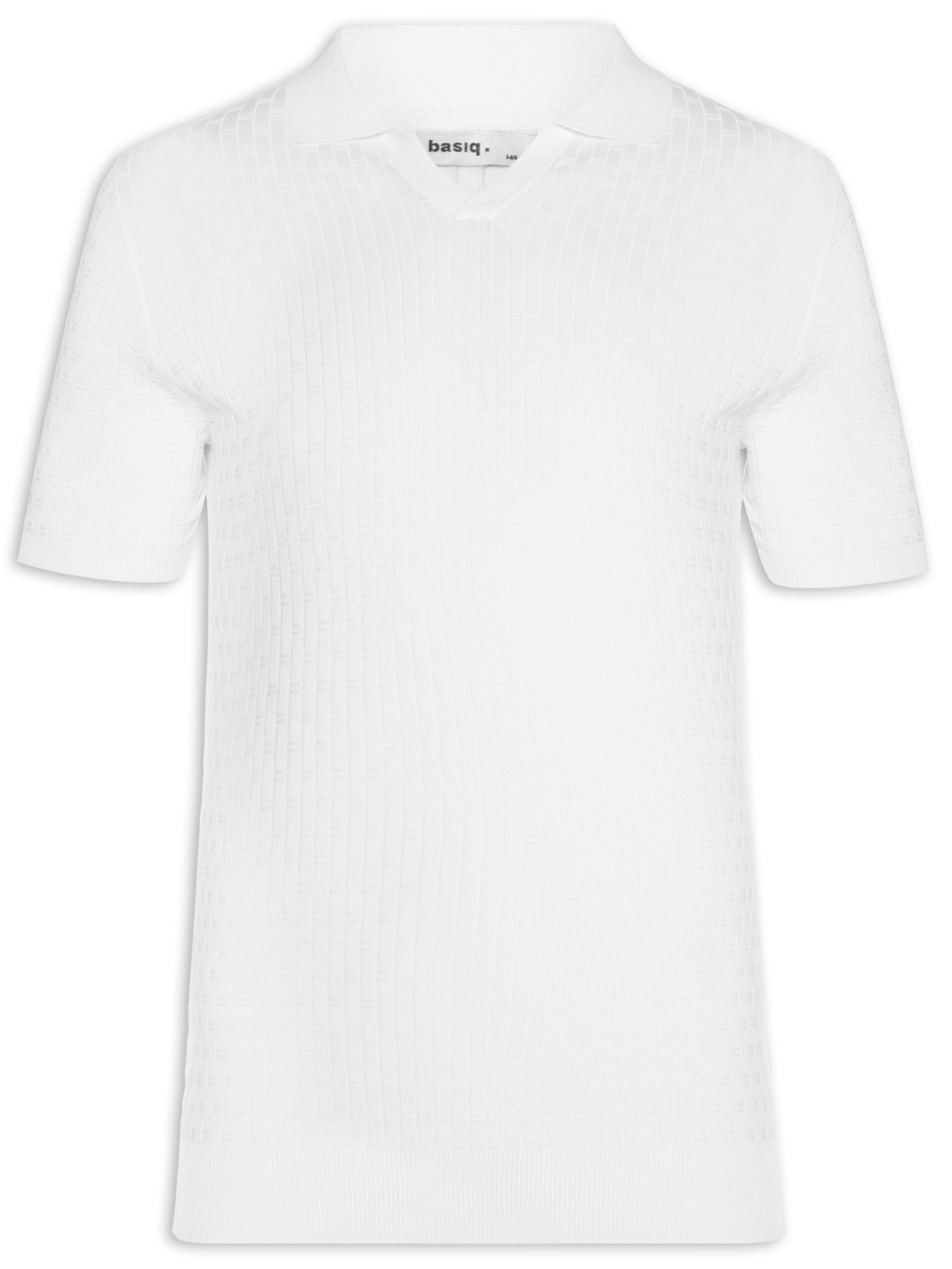 Polo Masculina Em Tricot Com Gola Colômbia  Branco Basiq Men