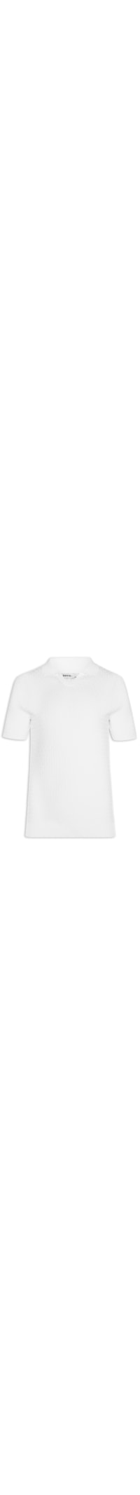 Polo Masculina Em Tricot Com Gola Colômbia - Branco