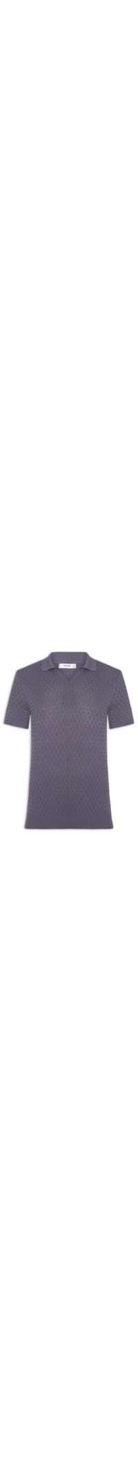Polo Masculina Em Tricot Com Gola Colômbia - Cinza