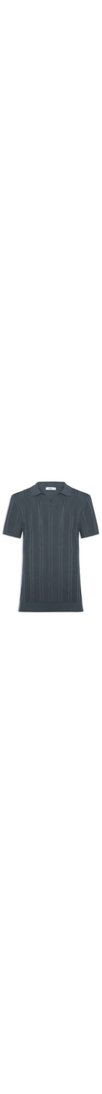 Polo Masculina Em Tricot Com Gola Colômbia - Cinza