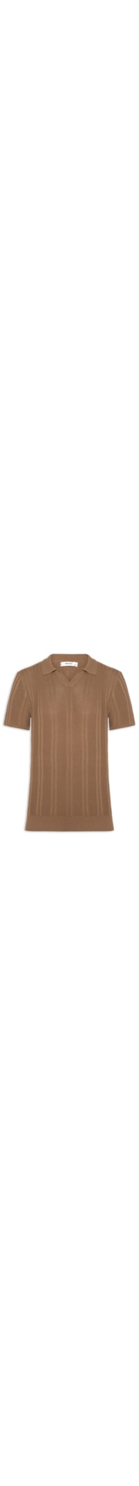 Polo Masculina Em Tricot Com Gola Colômbia - Marrom