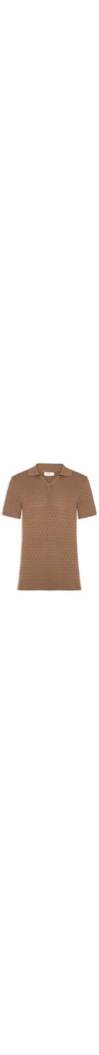 Polo Masculina Em Tricot Com Gola Colômbia - Marrom