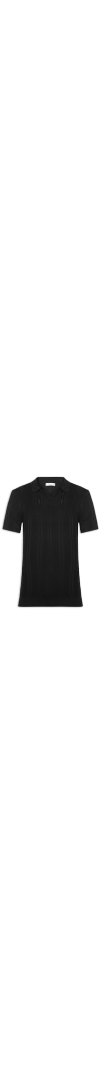 Polo Masculina Em Tricot Com Gola Colômbia - Preto