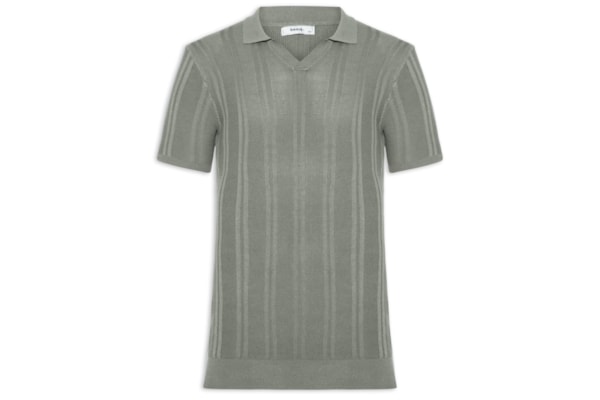 Polo Masculina Em Tricot Com Gola Colômbia -  Verde