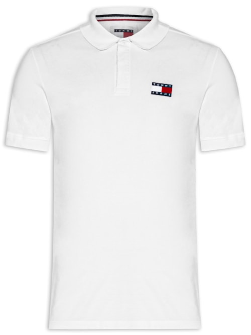 Polo Masculina Emblema Regular Fit Em Algodão – Branco