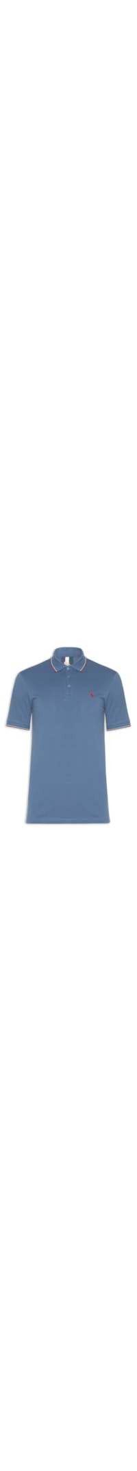 Polo Masculina Enxuto Novo Friso - Azul