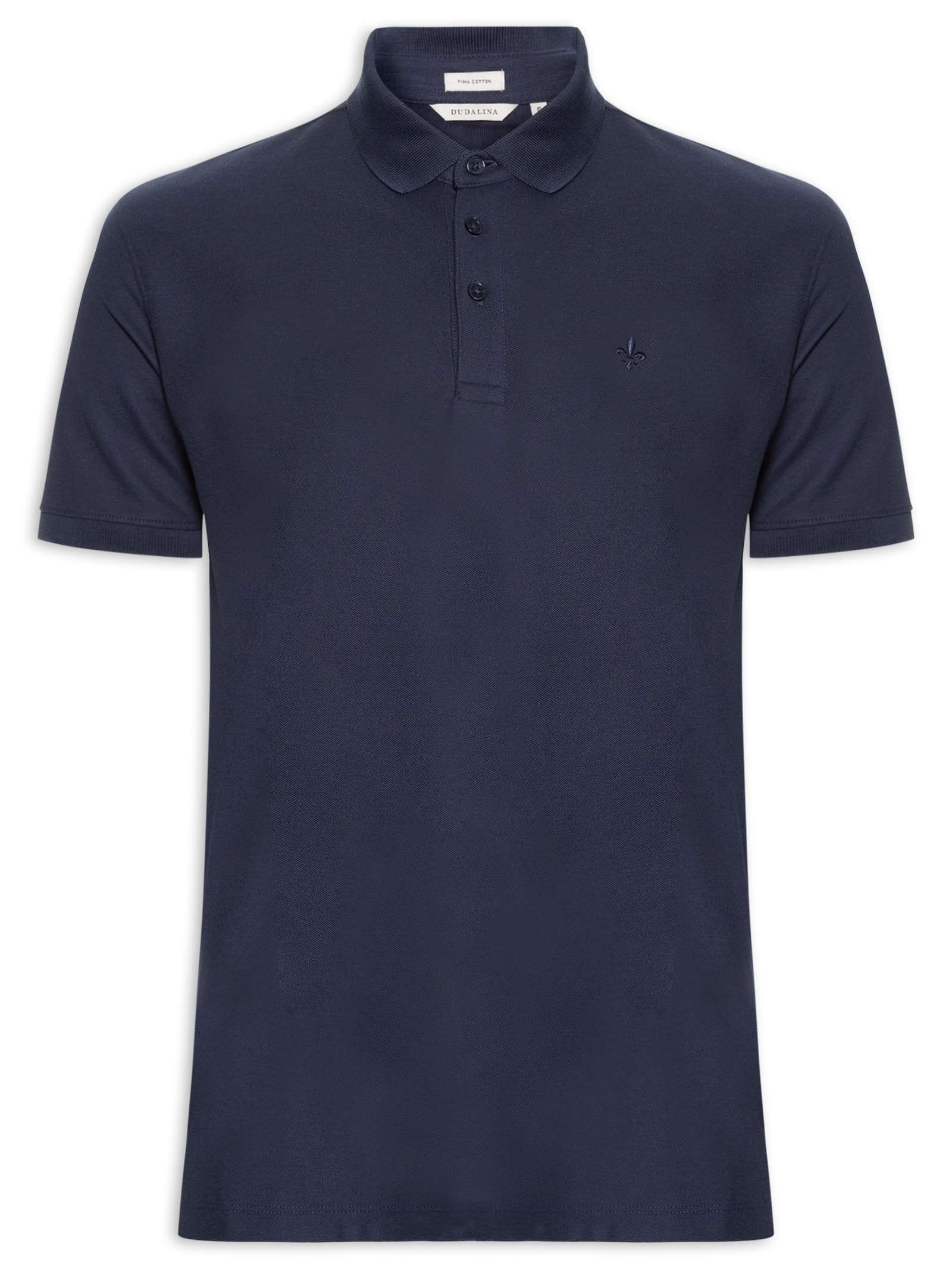 Polo Masculina Essentials em Algodão Pima Azul Dudalina