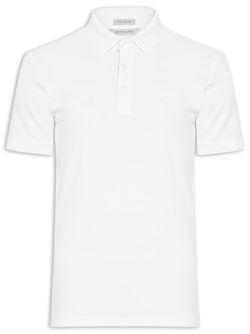 Polo Masculina Essentials Em Algodão Pima – Branco