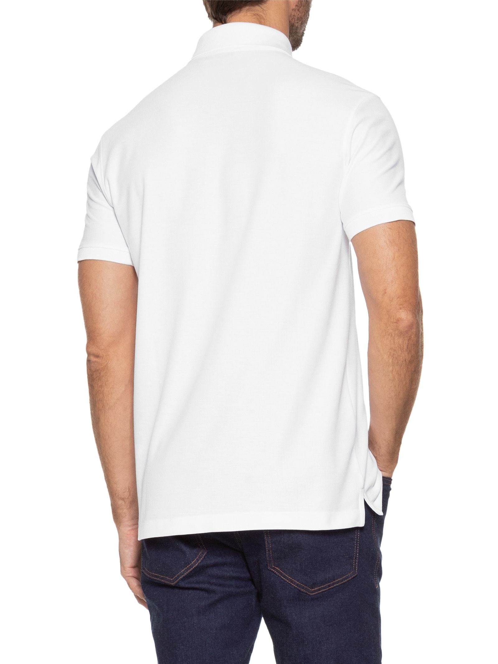 Polo Masculina Essentials Em Algodão Pima Branco Dudalina