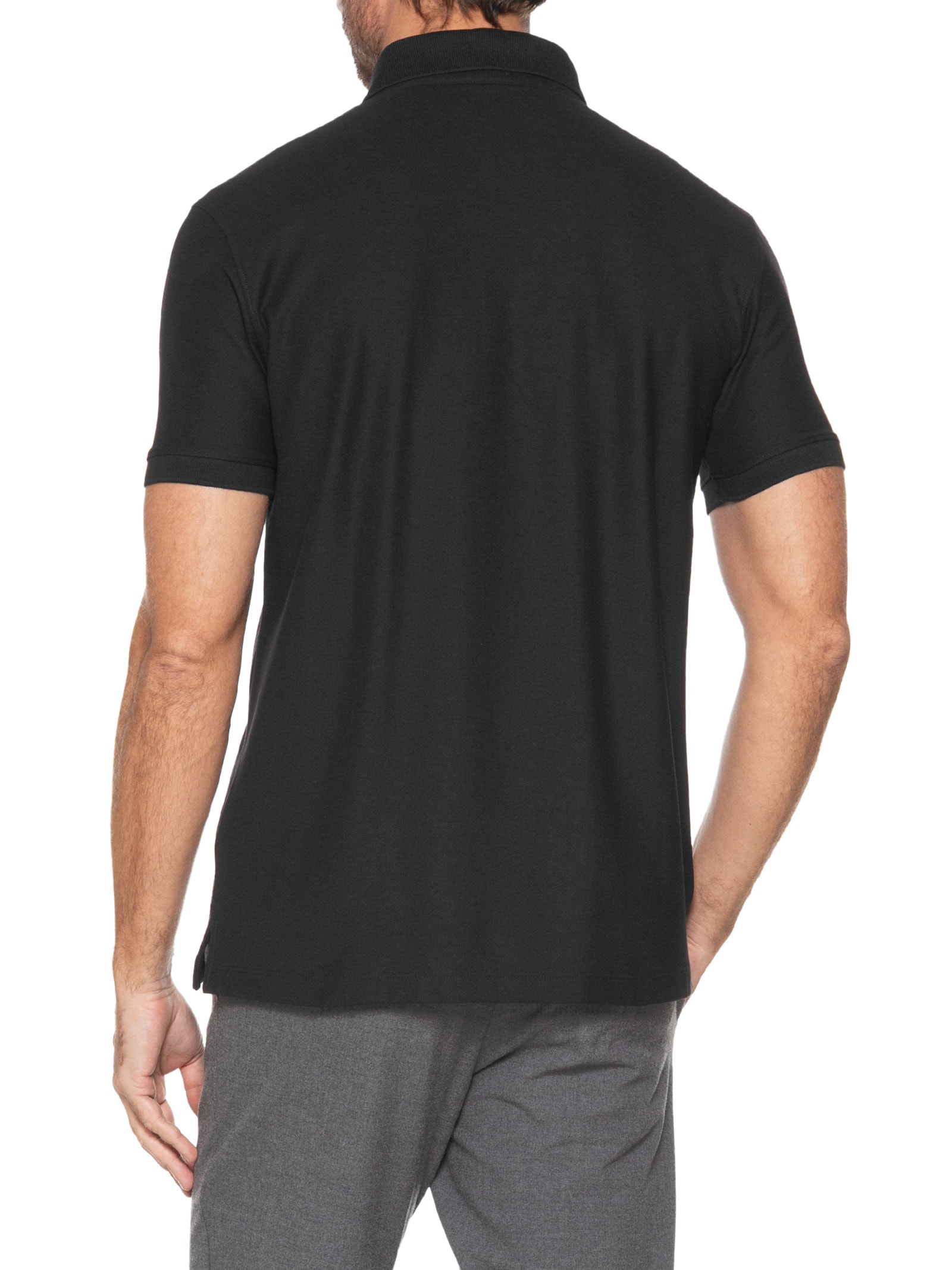 Polo Masculina Essentials Em Algodão Pima Preto Dudalina