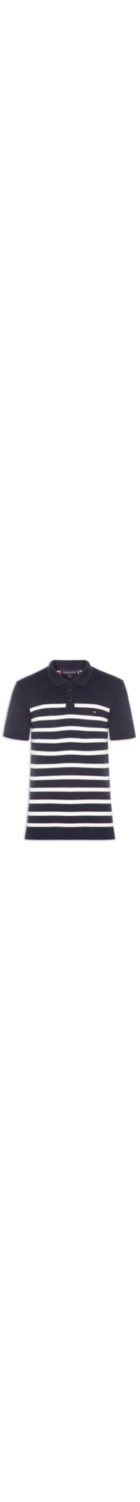 Polo Masculina Essentials Listras - Azul