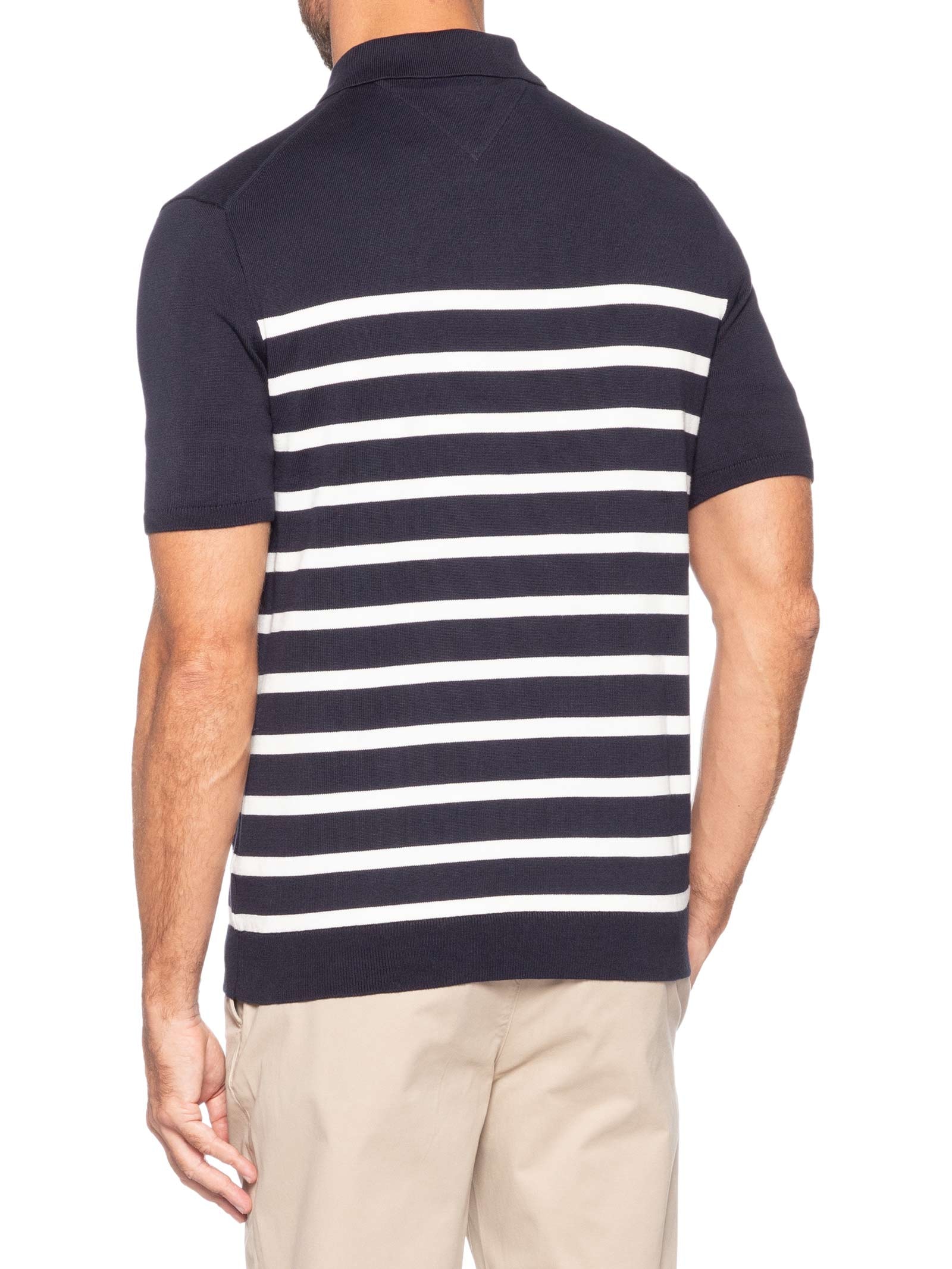 Polo Masculina Essentials Listras Azul Tommy Hilfiger