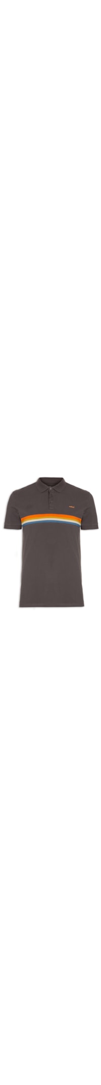 Polo Masculina Estampada - Cinza