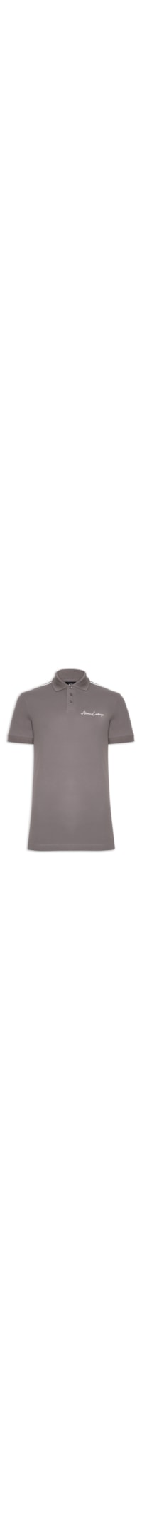 Polo Masculina Fit Signature Logo - Cinza