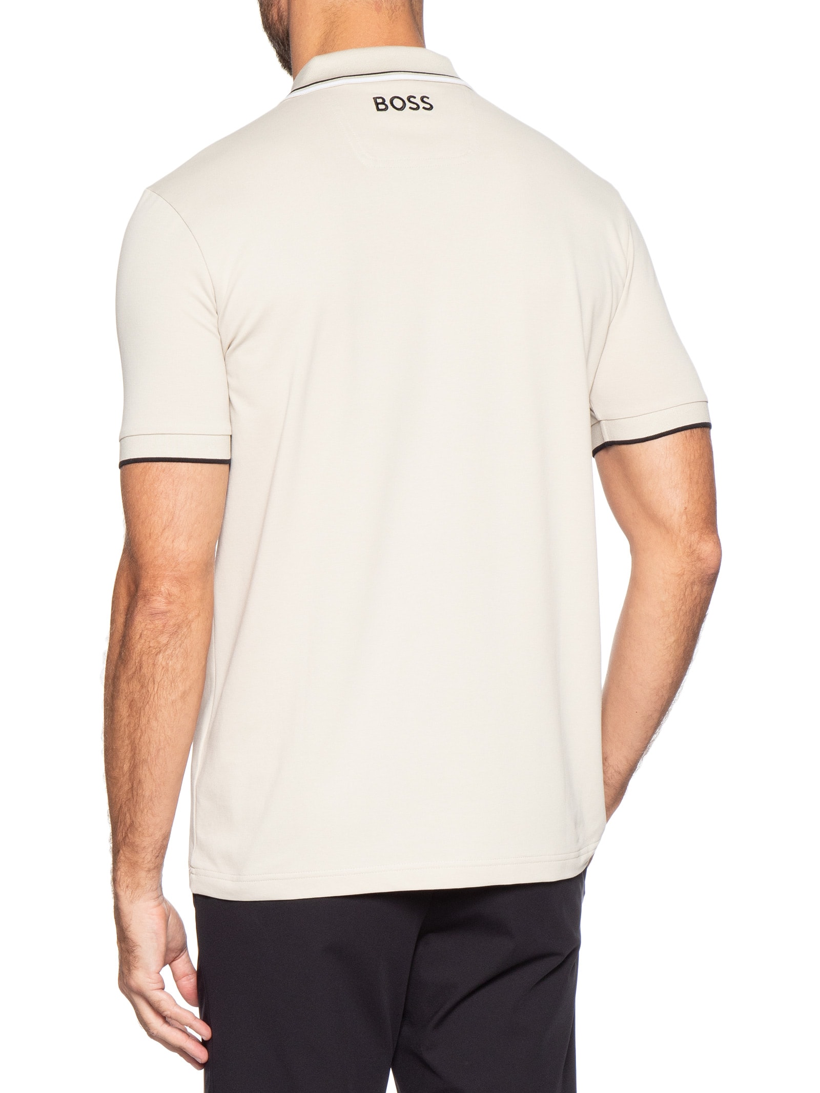 Polo Masculina Fit  Stretch Piquet Paddy Bege Boss