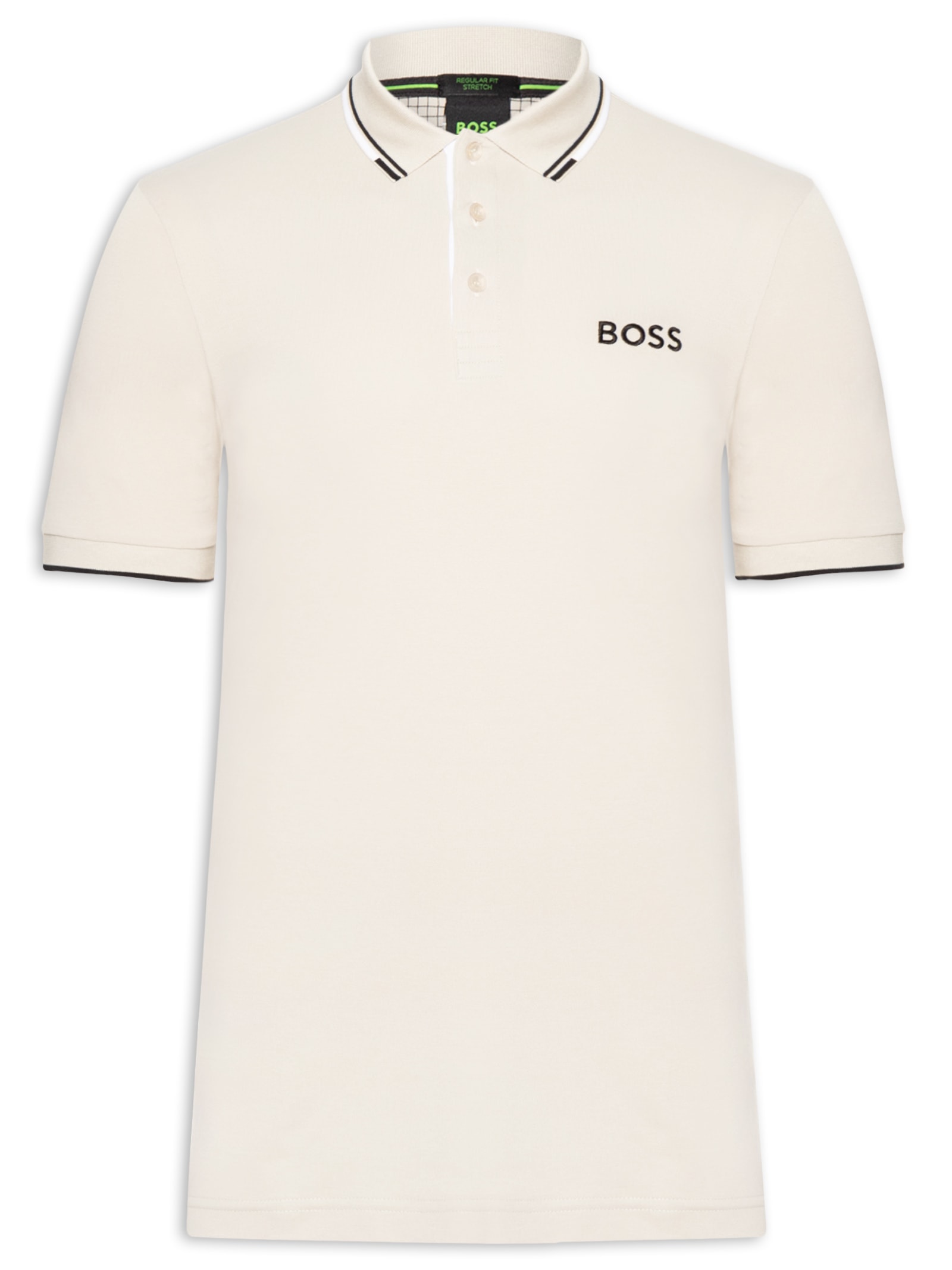 Polo Masculina Fit  Stretch Piquet Paddy Bege Boss