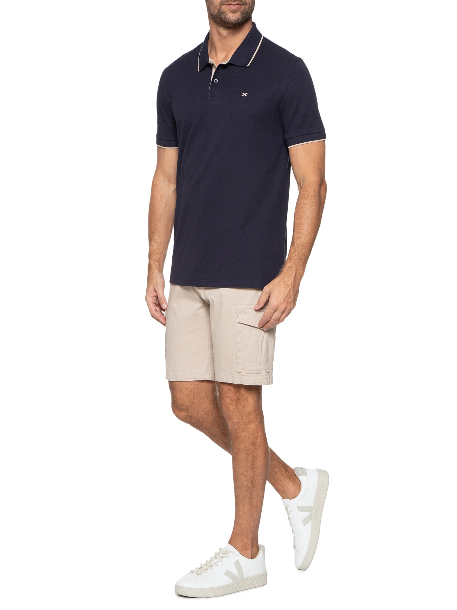 Polo Masculina Friso Azul Hering